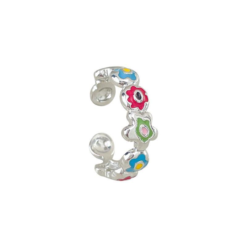 

Floral Adjustable Creative Ring For Women Featuring Unique Colorful Spring Summer Style
