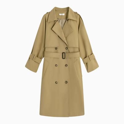 Women's Spring and Autumn New Khaki Hepburn Style Long Windbreaker Loose Large Size Temperament Double-breasted Jacket for Women