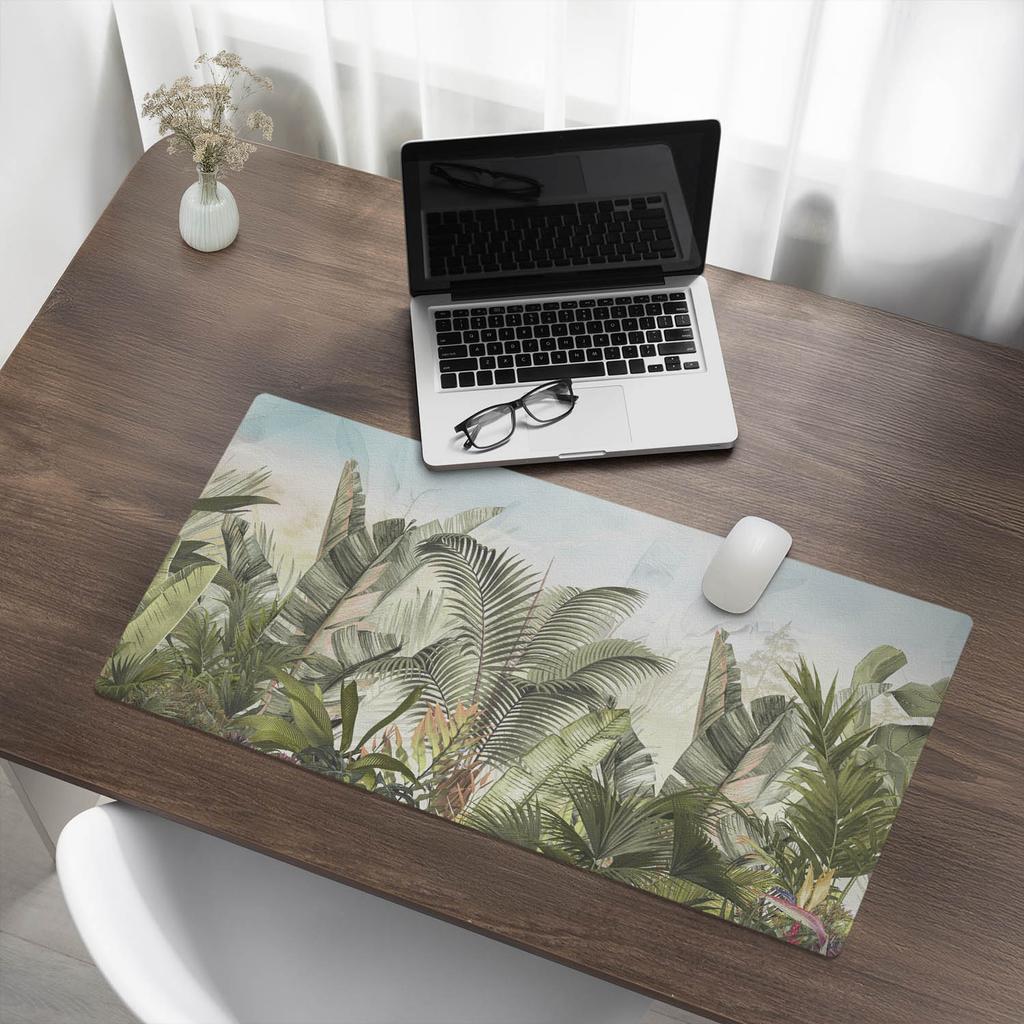 Vinyl Protective Mat with a Modern Tropical Jungle Pattern 90x45 cm