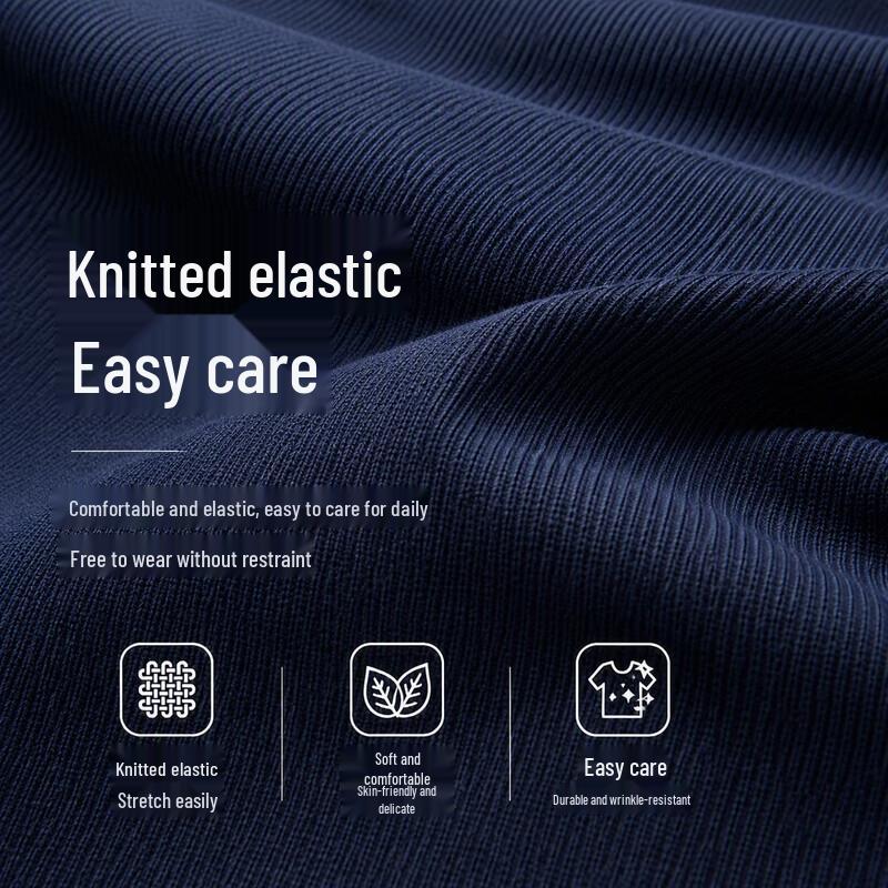 FIRS Men's Knitted Elastic Long Sleeve Polo Shirt