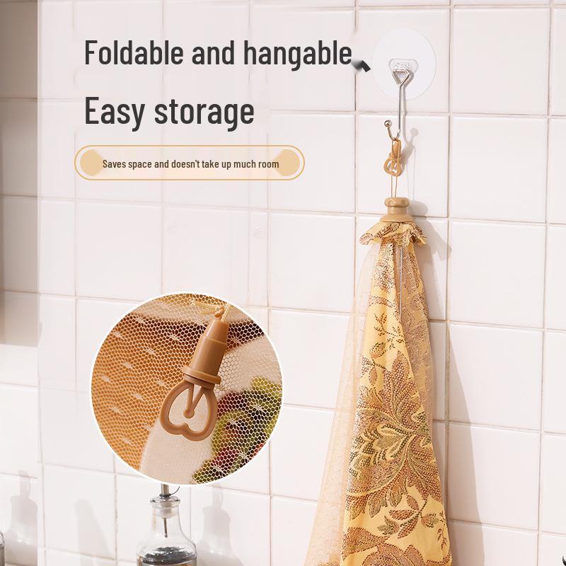 Foldable Dustproof Mesh Food Cover - Modern Minimalist Printed Umbrella Net for Table