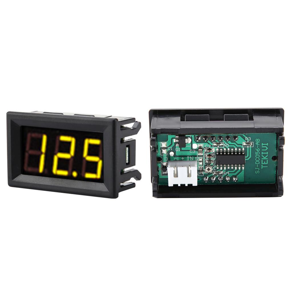 0.56" 3 Wire Digital LED Voltmeter Voltage Meter Panel with Reverse Protection DC0100V (Yellow