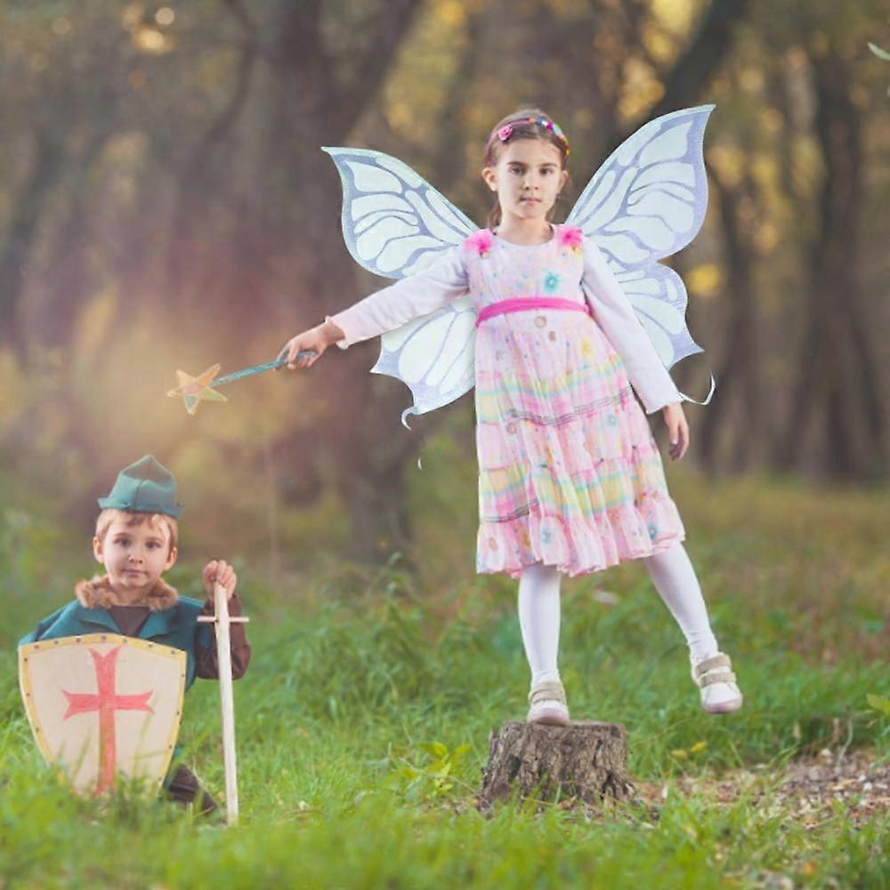SCSYV Fairy Wings for Adults Halloween Fairy Costume Dress Up Sparkling Sheer Wings Angel Wings for Kids Girls Women