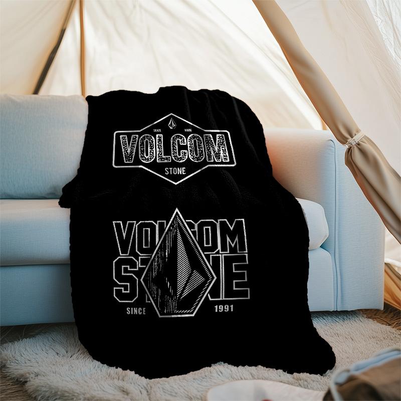 V-VOLCOM LOGO3 printed throw blanket—lightweight,soft,warm;versatile blanket for all seasons—perfect as &air-conditioning throw,nap blanket