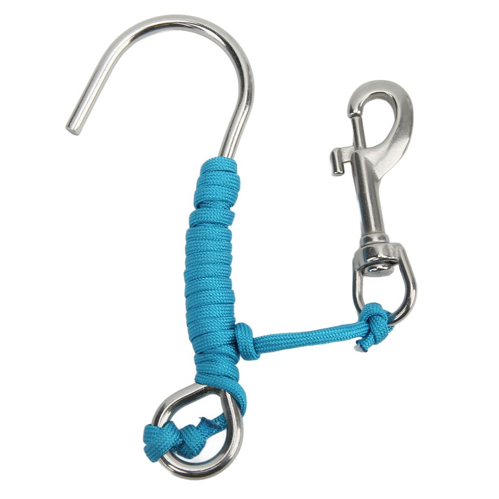 Scuba Diving Reef Drift Hooks with Line and Stainless Steel Clip for Underwater Photography