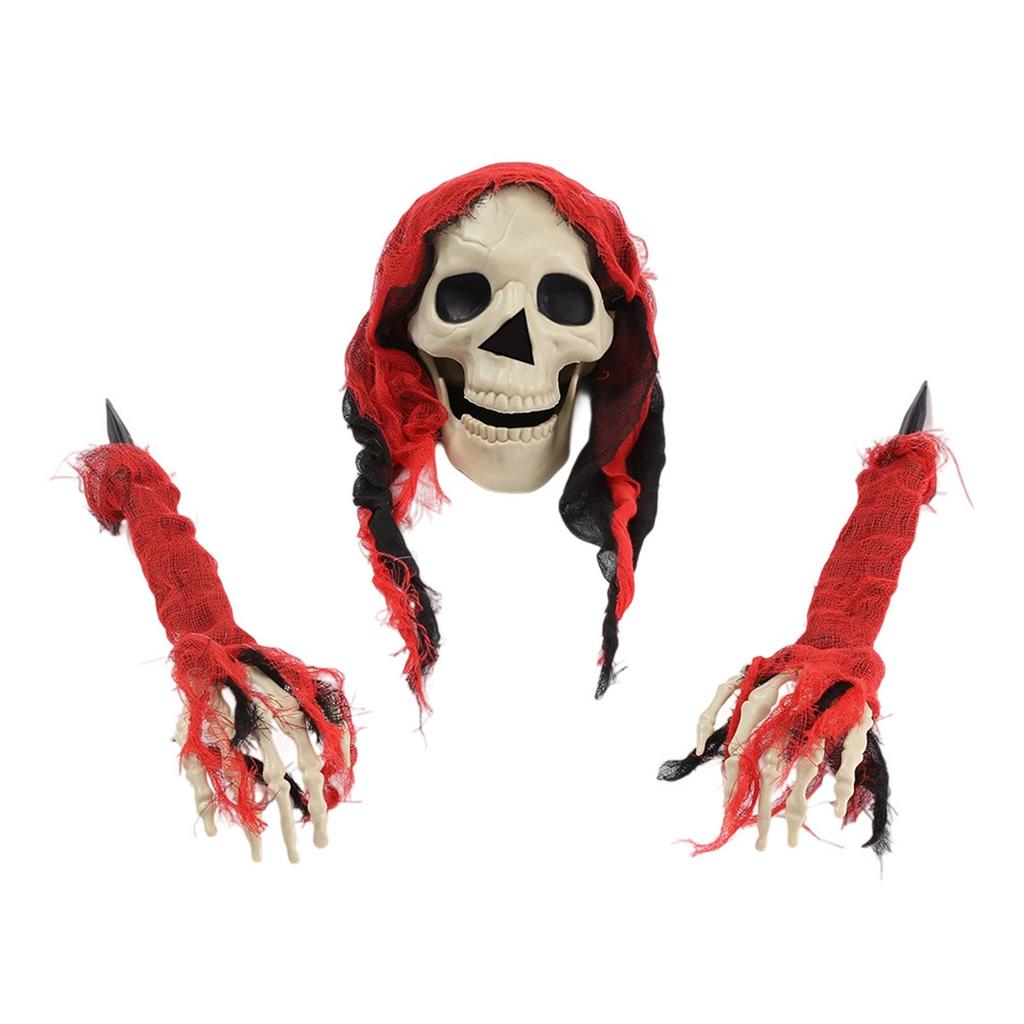 Halloween Ground Inserted Skull/ Ghost/ Head Three-piece Set Crawling Ghost/ Crawling Trick Simulation Arm Skull/ Site/ Decoration