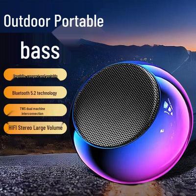 Compact Steel Bluetooth Speaker: High-Quality Sound, Large Volume, Portable for Outdoor Use (XCM4)