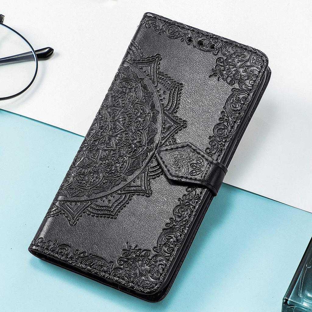 Mandala Embossed Leather Wallet Flip Case for Samsung Galaxy S26 S25 S24 S23 S22 S21 S20 Ultra Plus FE Edge Card Slots Cover