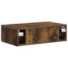 Wall Mounted Side Table Smoked Oak Wood Based Material