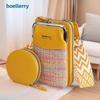 Baellerry Phone Crossbody Bag With Contrasting Colors And Pu Material For Daily Use
