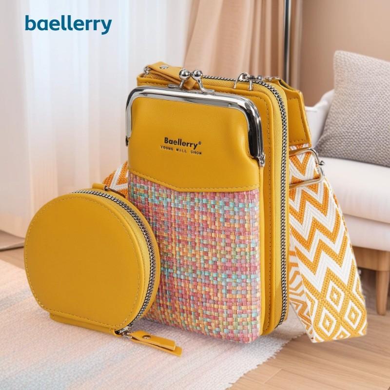 Baellerry Phone Crossbody Bag With Contrasting Colors And Pu Material For Daily Use