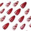 Wear armor, French red edge white snowflake Christmas manicure Wear armor Wear nail autumn and winter nails