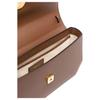 Bally Emblem Adjustable Shoulder Strap Magnetic Closure Calfskin Shoulder Bag Women Shoulder Bag Brown Gold 6307153