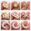 5 stuks/partij Witte Zon Maan Ster Bedel Olie Druipend Hanger Metaal Roestvrij Staal Hangers Voor Sieraden Maken Benodigdheden Hart Hanger