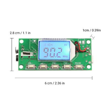 FM Transmitter Module Digital Frequency Modulation Stereo Transmitter with LCD Display and Low Power Consumption
