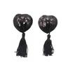 Sequin Heart-shaped Tassel Nipple Covers - Adult SM Bondage Accessory