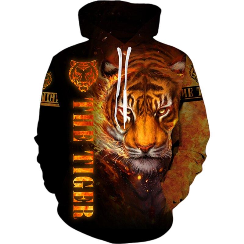 Autumn Winter Hoodies Animal Tiger 3D Print Streetwear Men Women Oversized Sweatshirts Hoodie Pullovers Tracksuits Man Clothing