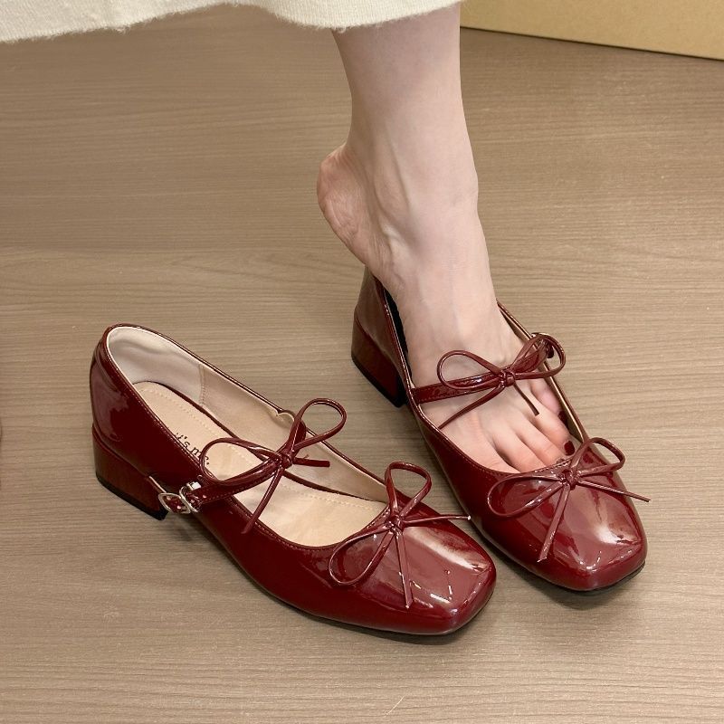 Spring Autumn Women Mary Jane Shoes Fashion Butterfly-knot Shoes Women Casual Low Heel Dress Street Japanese Style Lolita Shoes