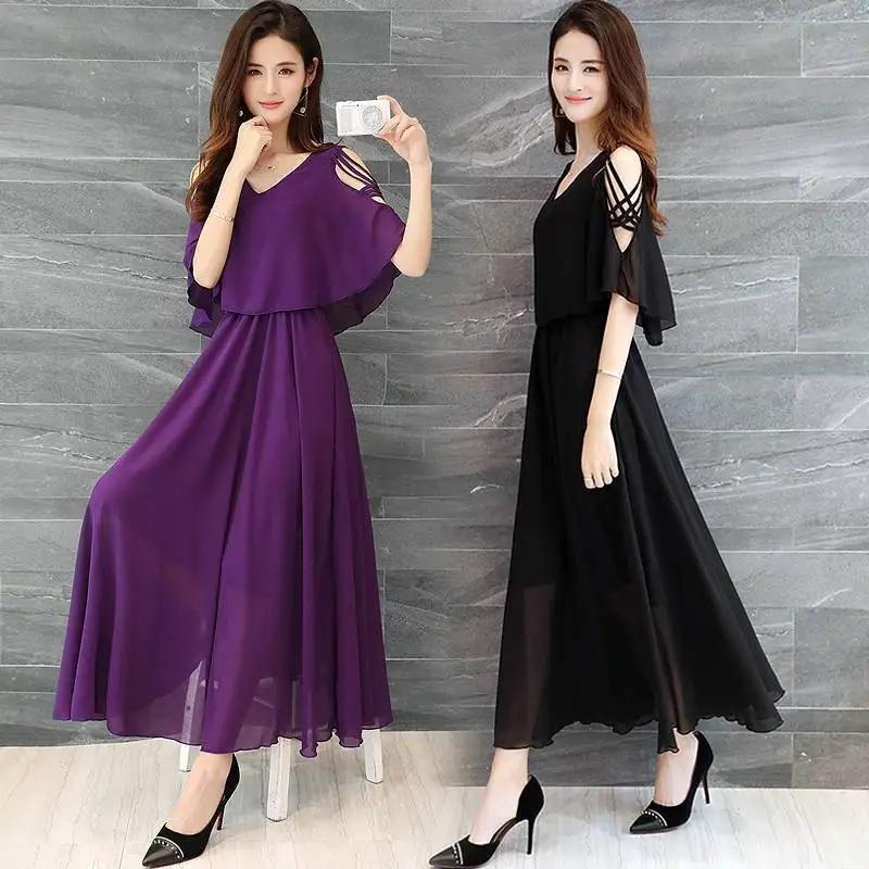 Dresses Summer Wear for Women Chiffon Sexy Expansion Skirt Woman Dress Vestido De Mujer Femme Robe