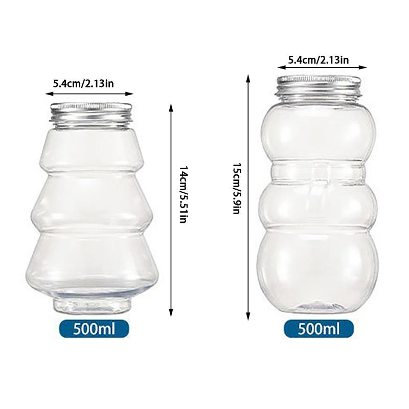 500Ml Christmas Tree Snowman Sweet Jar Candy Cookie Storage Box Juice Chocolate Gift Packing Diy Container  Year Decor Bottle