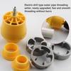 PVC thread making tool 6Pcs/set pipe circular mold kit with 3 molds electric drill water pipe cutter pipe threading tool