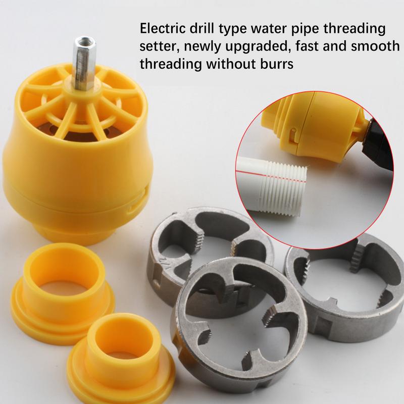PVC thread making tool 6Pcs/set pipe circular mold kit with 3 molds electric drill water pipe cutter pipe threading tool