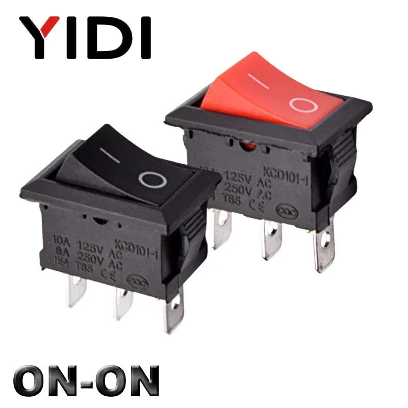 10pcs/lot KCD1 Mini 6A 250VAC Rocker Switch ON OFF SPST 12V 220V Red Green Blue Light Rocker Toggle Switch ON-ON/ON-OFF-ON