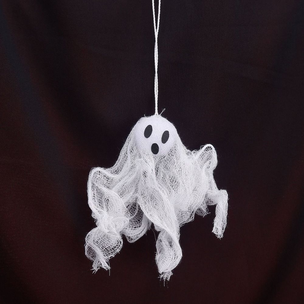 6pcs Spooky Props White Ghost Pendant Trick or Treat Ghost Hanging Ornament  Halloween Festival