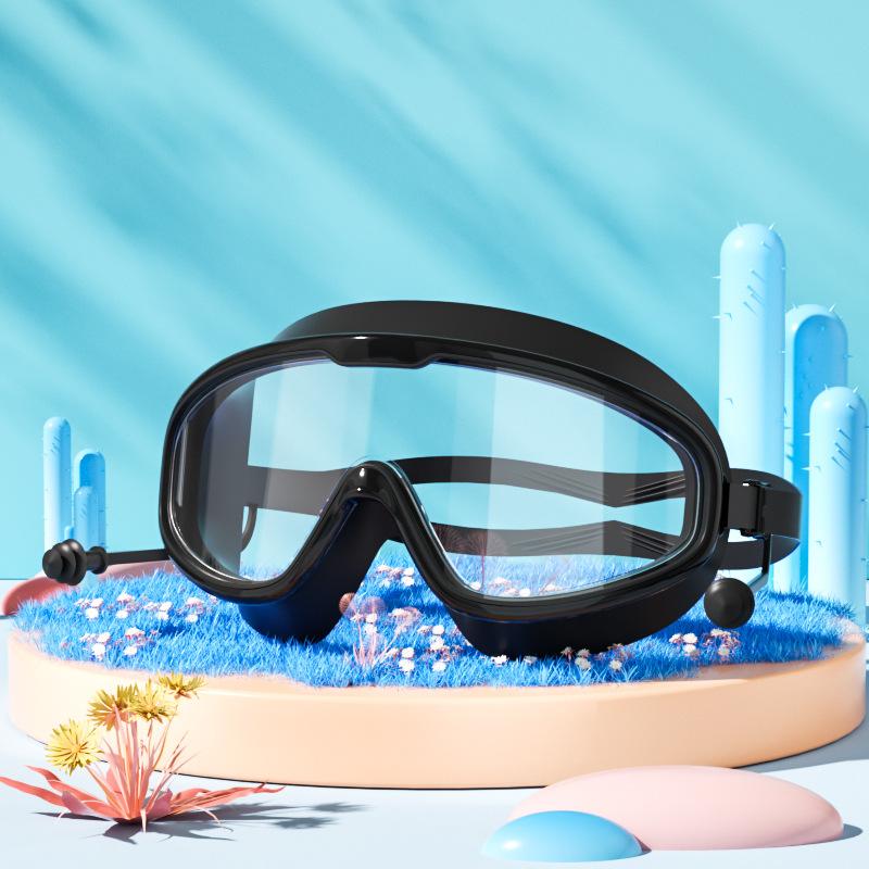 Swimming Goggles Big Frame Swimming Goggles Big Frame HD Wide View Anti-Fog UV Protection Swimming Goggles for Adults No Leaking
