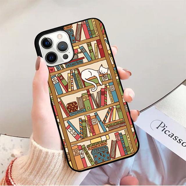 Read Books illustration Phone Case for iPhone 17 Air 16 16e 15 Plus for Apple 13 11 12 14 Pro Max Cover coque fundas