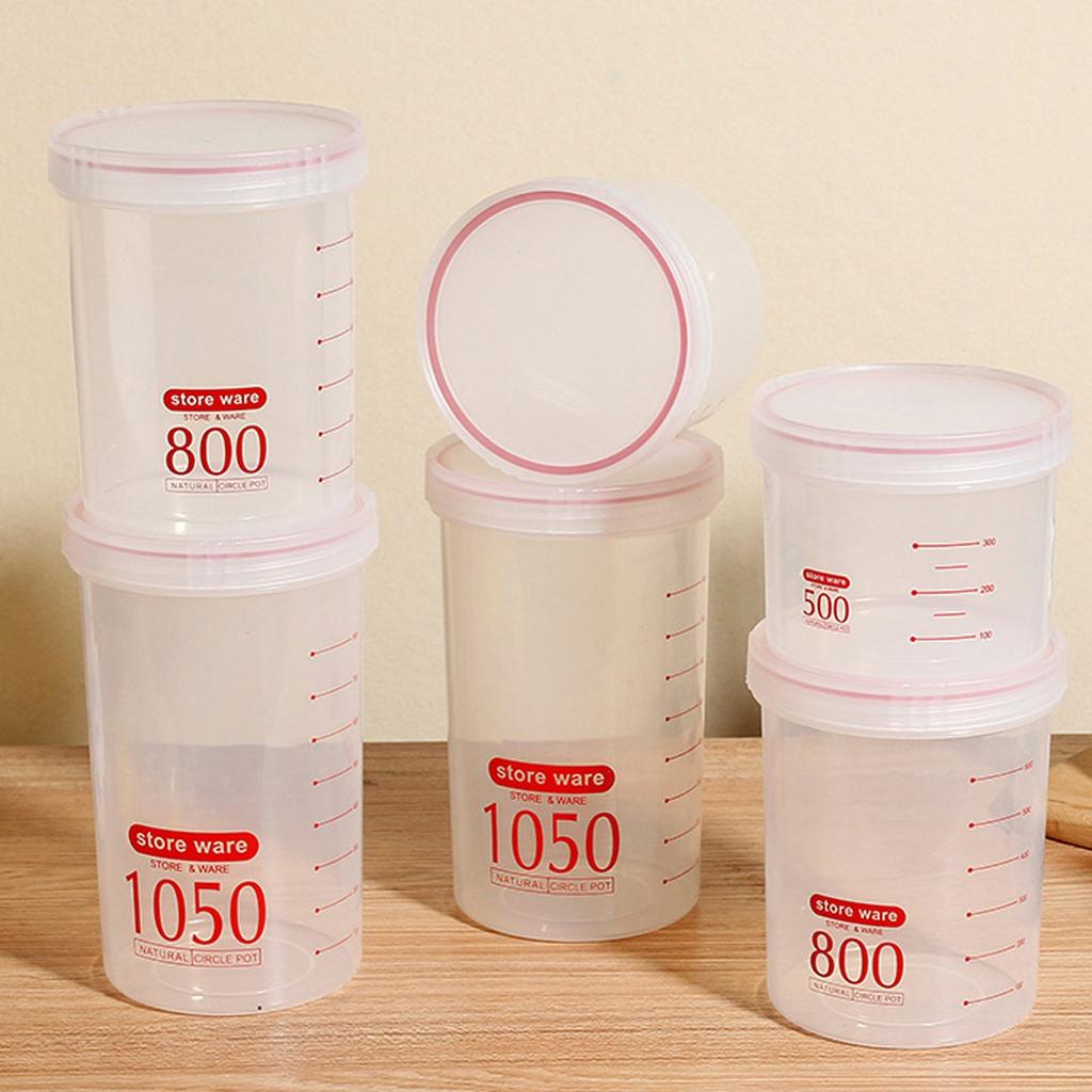 Food Storage Box Round Sealed Plastic Milk Powder Storage Tank With Scale