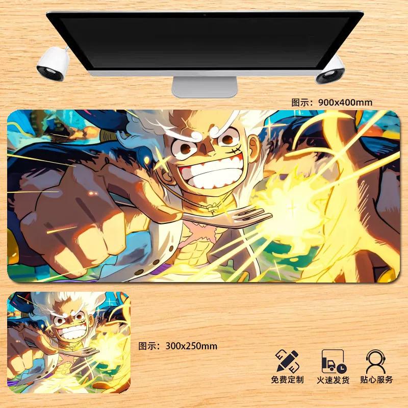 Japanese Anime ONE PIECE Leather Mouse Pad Oversized Boys Animation E-sports Game Keyboard Pad Monkey D. Luffy Computer Desk Pad Non-slip Mouse Pad