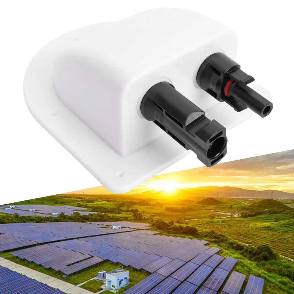 Solar Cable Gland Entry Housing Weatherproof ABS Solar Double Cable Entry Gland for Roof Panels On RV Boat Camping Vehicle