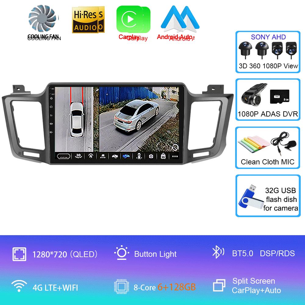 Android 14 Car Radio For Toyota RAV4 RAV 4 2013 - 2017 Multimedia Video Player 4G Carplay GPS Stereo Head Unit Auto