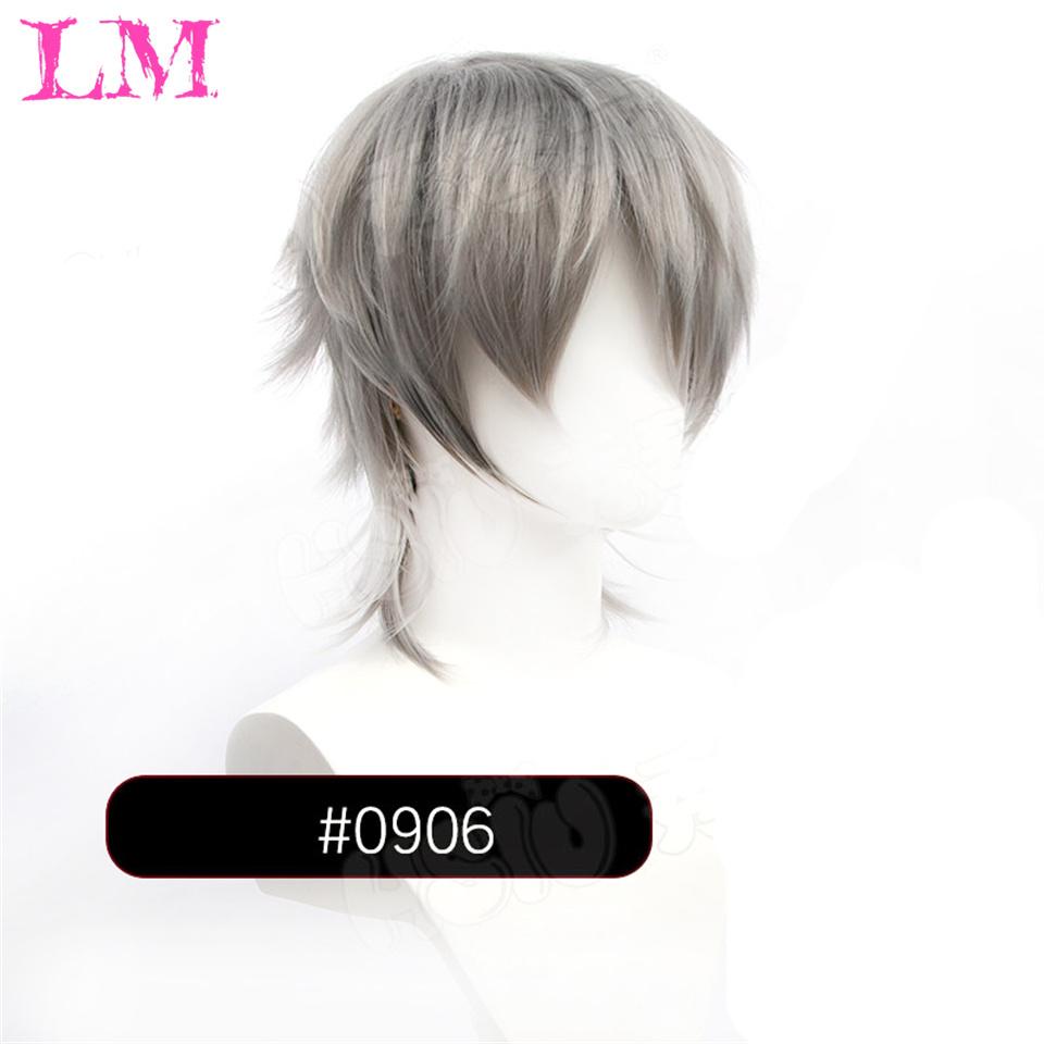 LM Synthetic Short Wigs Wolf Cut with Bangs Choppy Cosplay Party Wig for Men Women Pink Red Blue Purple Korean Style Man Wig
