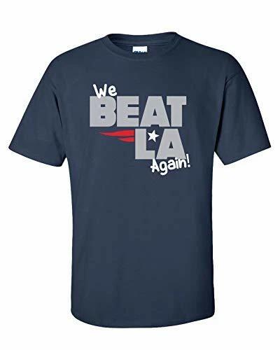 Patriots We Beat LA Again Adult Unisex Short Sleeve Tee Shirt Navy 4XL