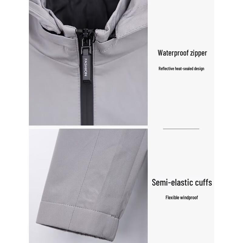 TRIES Men's Spring Hooded Windbreaker Jacket