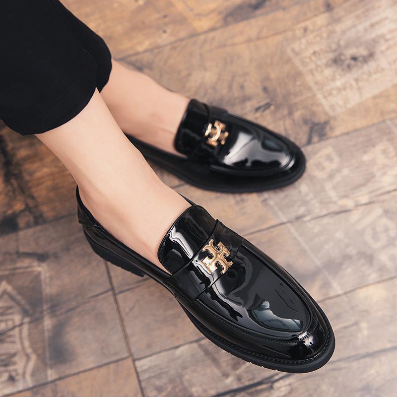 

Туфли мужские корейская версия тренд британские мужские кожаные туфли зернистая кожа цена, цена за одну педаль, маленькие кожаные туфли с острым носком ленивый прилив 44