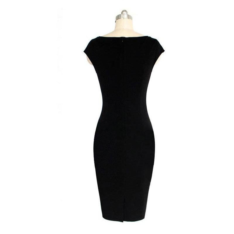 Womens Elegant Summer V Neck Stripe Bodycon Pencil Dress Perfect For Office And Party Wear