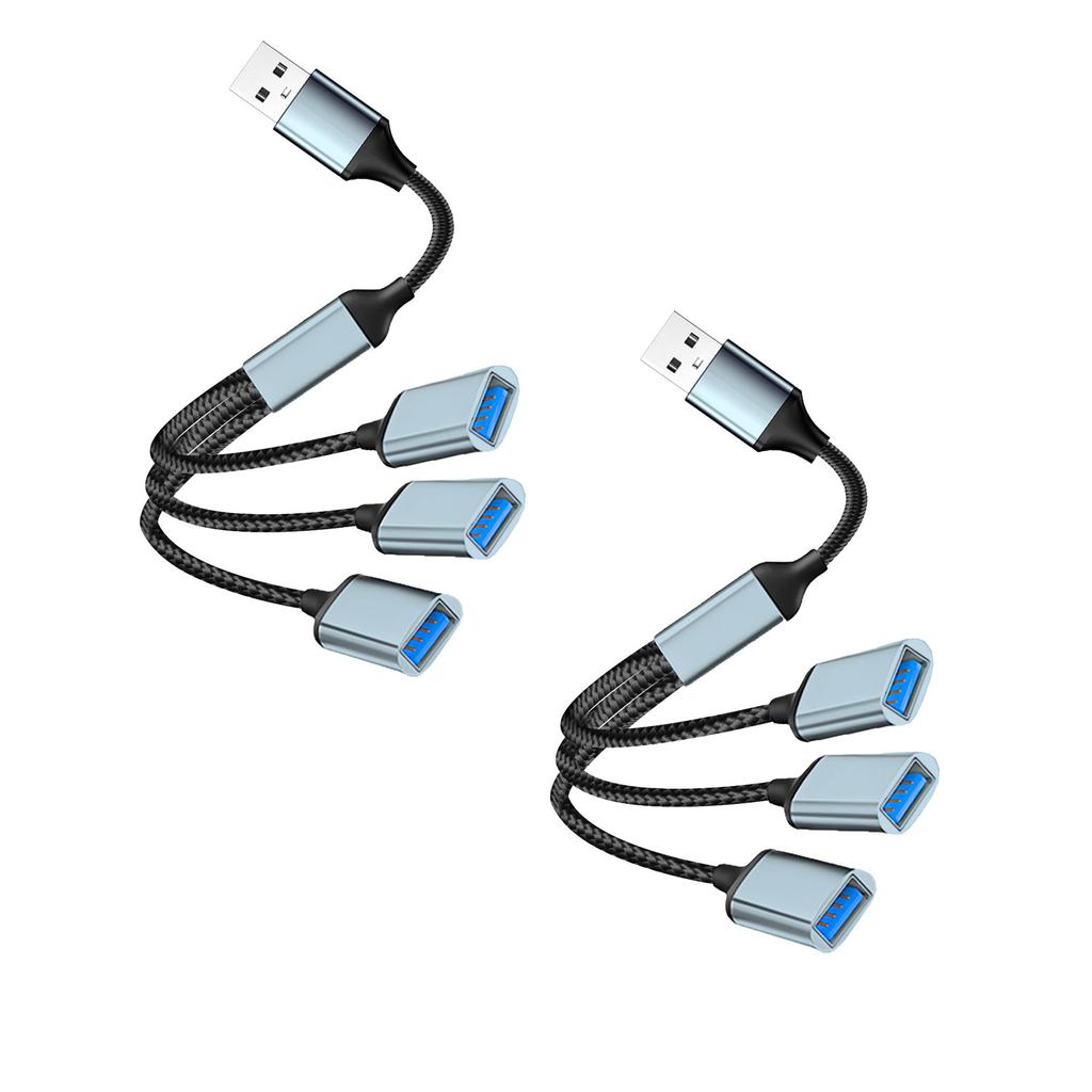 USB-Splitterkabel (1 Eingang, 3 Ausgänge), USB-A-Erweiterungshub, Multi-USB-Port-Erweiterungskonverter für Auto, PC, Computer, Tastatur