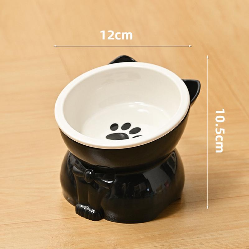 Ceramic Cat Bowl Slanted Mouth Dog Food Feeding Basin Non-Slip Pet High Foot Protection Cervical Spine Pet Drink Water Bowl