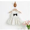 Mädchen Sommer gepunktetes Kleid mit Schleife Süßes ärmelloses Westenkleid Kinder Geburtstagsparty Formelles Kleid für Kleinkind Baby