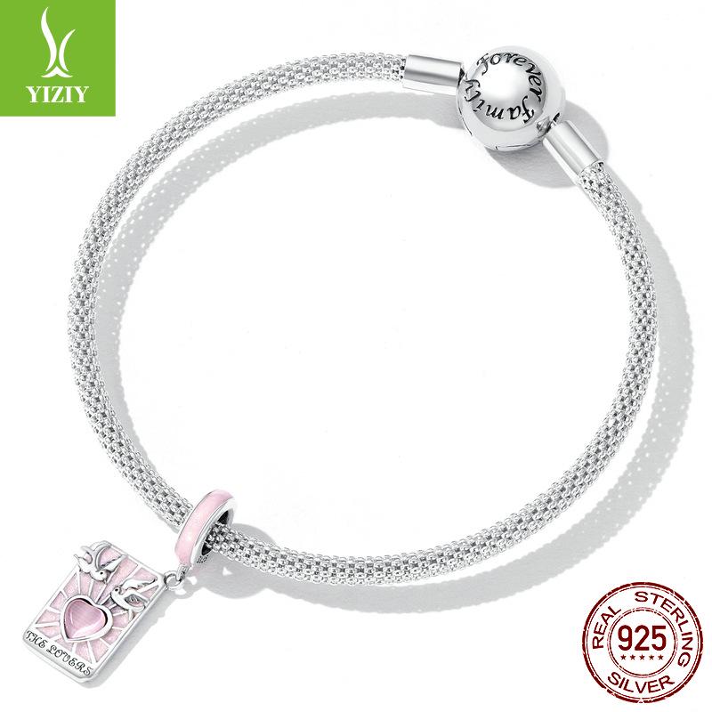 Yin Ziyun Handmade Pink Tarot Lover Pendant with Drip Glue Beads