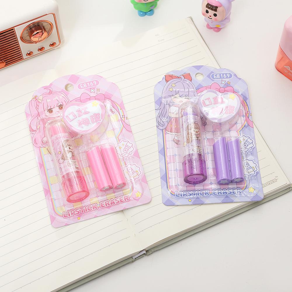 Creative Lipstick-Shape Twist Eraser - Portable and Cute Stationery for Students and Office