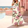 Women’s Floral Series Sleeveless Maxi Dress Lightweight,Flowy Hem,Fresh Style,Versatile Summer Casual Vacation Fashion Piece