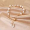 Gold Color Beads Pearls Mixed Adjustable Chain Bracelet Elegant Exquisite Bangles For Women  Jewelry Gift