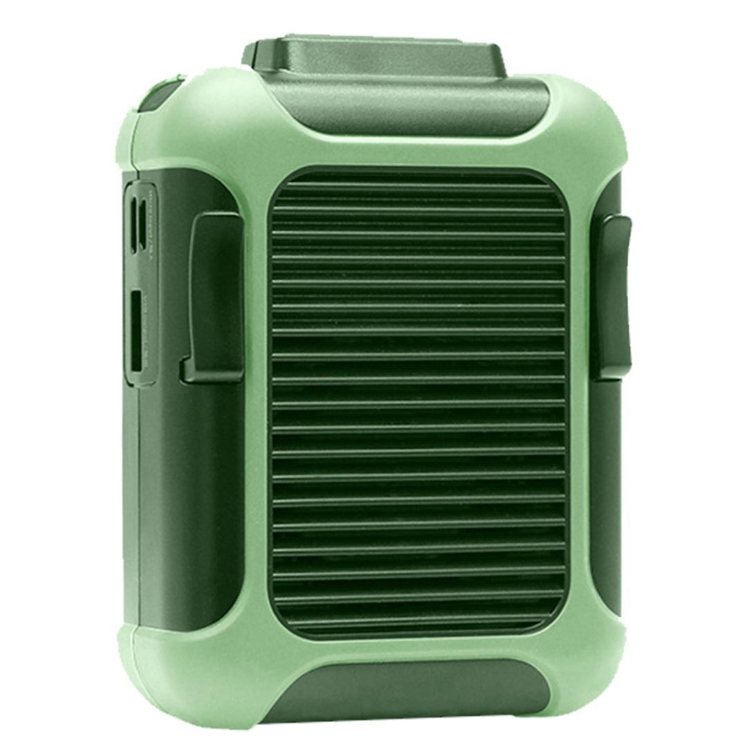 

1 комплект портативный вентилятор с зажимом для талии подвесной охлаждающий вентилятор с зарядкой через USB 1pcs зелёный
