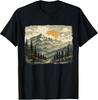 Vintage Mountain Landscape, Distressed Wilderness Nature T-Shirt