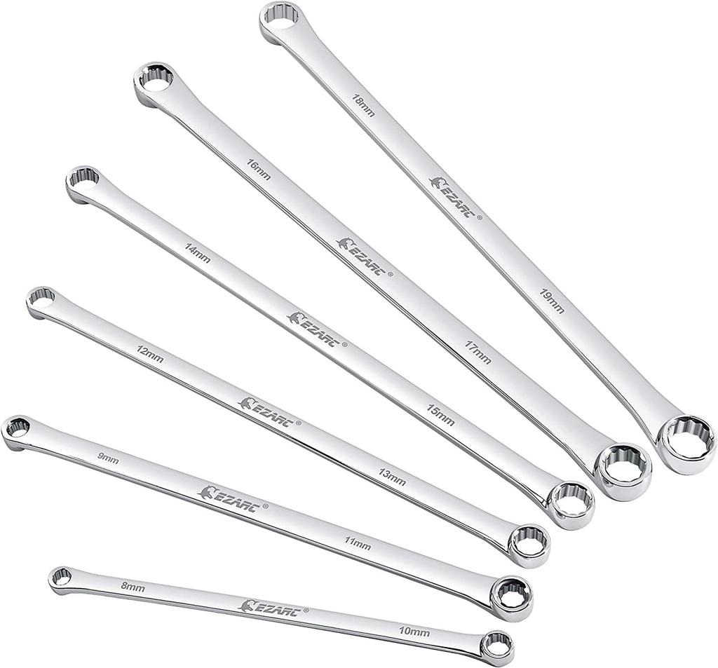 EZARC Super Long Straight Glasses Wrench Mirror Set of Storage Bag Included Set, Finish, Millimeter, 6,
