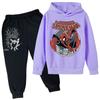 Kids Trendy Printed Pullover Hoodie and Sweatpants Set - Loose Fit Long Sleeve Casual 2 Piece Outfit